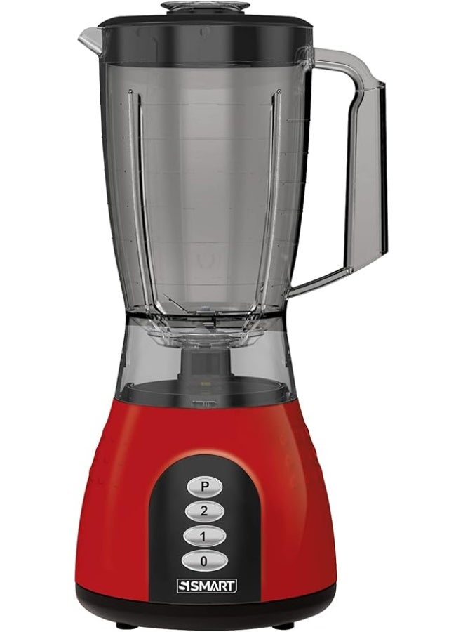 Smart SBL104PU 500W Unbreakable Piano Blender with 2 Grinders, 1.5L, Red/Black - Image 3
